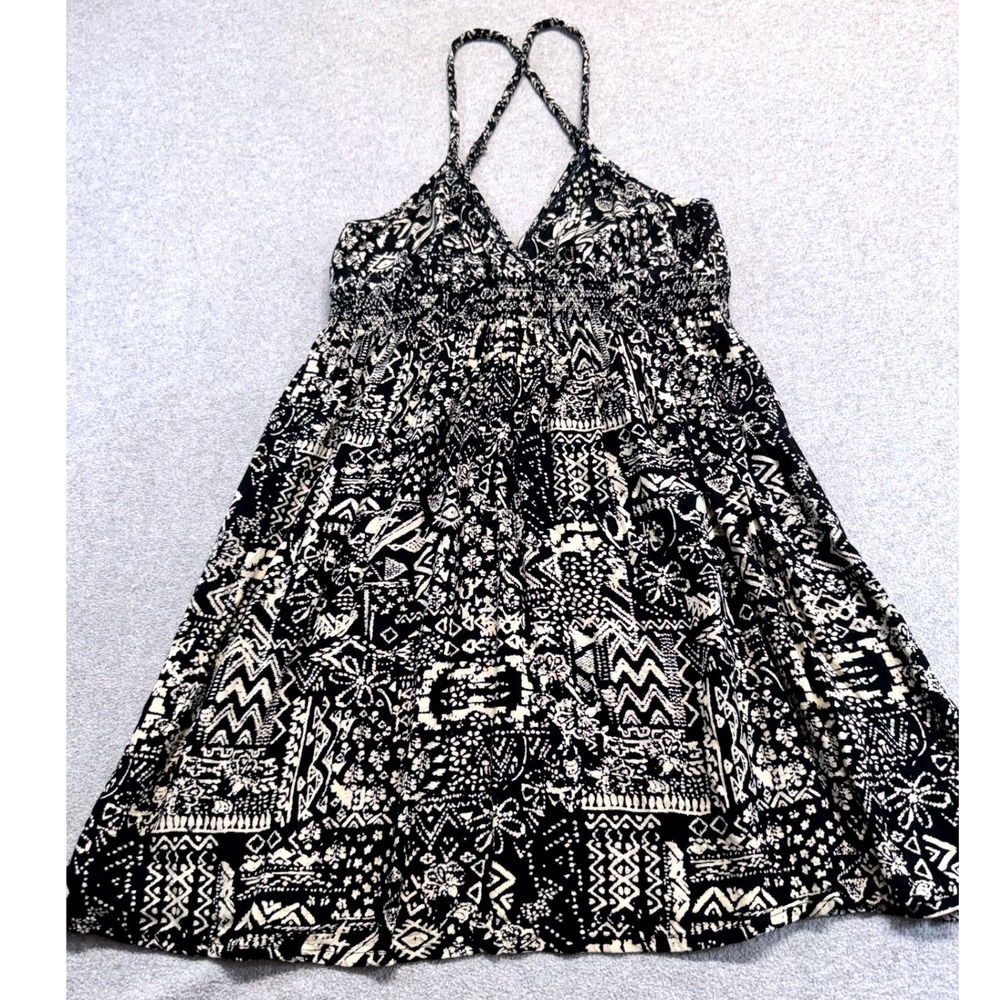 Ecote Tribal Print Flowy Tank‎ Top Boho Festival Smocked Medium Summer Beach